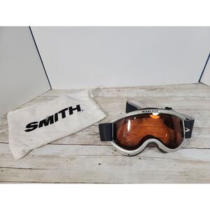 Smith Snow Ski Snowboarding Goggles Gray Frame with‎ Orange Lens Felt Bag